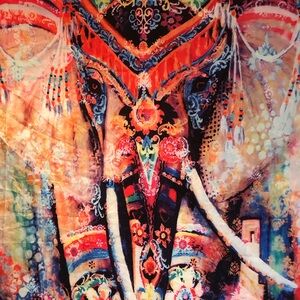 Vibrant Elephant Tapestry Wall Art 🐘 🖼️ 58 inches by 49 inches